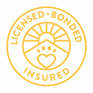 Licensed bonded insured emblem with heart and sun.
